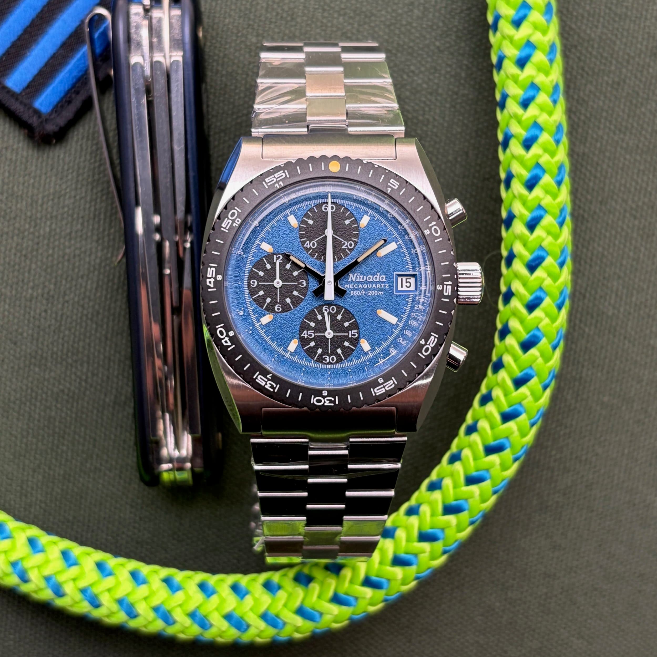 Nivada Grenchen Autochron Blue Mecaquartz